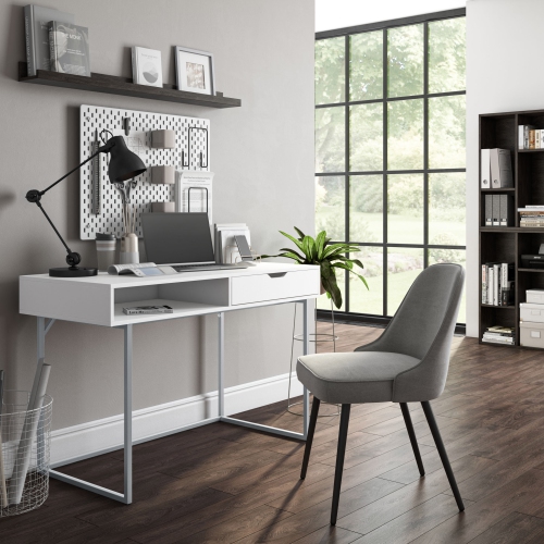 Bureau Auston à tirroir unique blanc