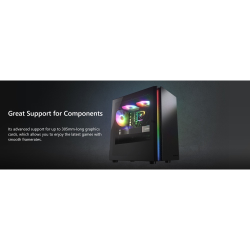 Cougar Purity RGB Mini ATX Computer Case, Tempered Glass Side Panel, 1x 120mm ARGB Fan Pre-Installed, Black