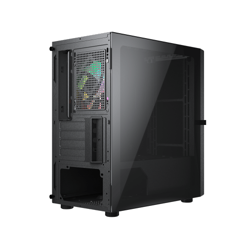 Cougar Purity RGB Mini ATX Computer Case, Tempered Glass Side Panel, 1x 120mm ARGB Fan Pre-Installed, Black