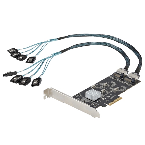 StarTech – Carte PCIe SATA à 8 ports, carte d’extension PCI Express 6 Gb/s SATA avec 4 contrôleurs hôtes