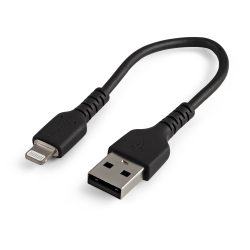 STARTECH  6 In(15Cm) Durable Black USB-A to Lightning Cable-(RUSBltmm15Cmb)