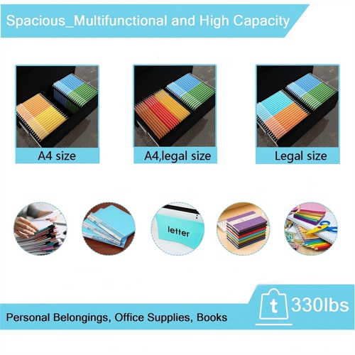 GangMei 2-Drawer Steel Metal Lateral Locking Filing Cabinet with Lock in Black