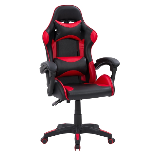 CorLiving Ravagers Comfortable Ergonomic Adjustable Gaming Chair, Black and Red