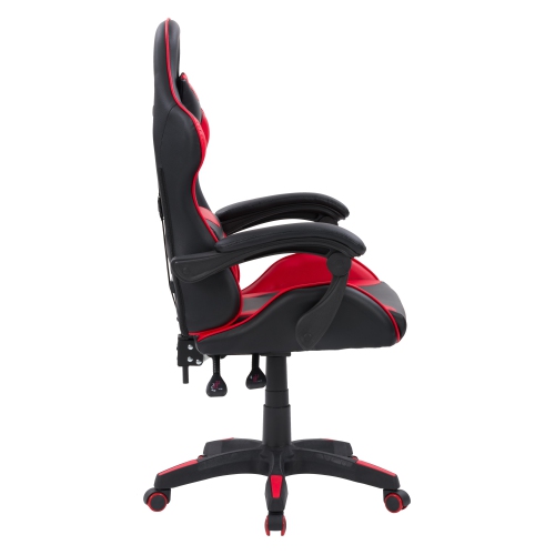 CorLiving Ravagers Comfortable Ergonomic Adjustable Gaming Chair, Black and Red