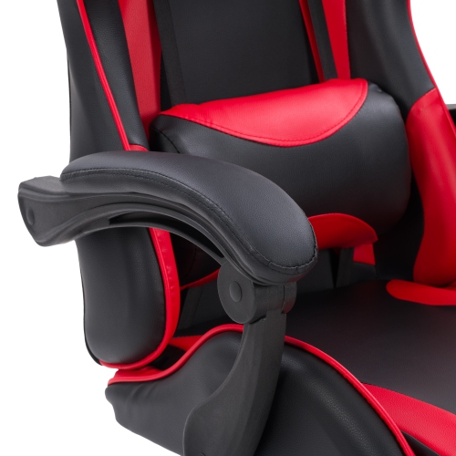 CorLiving Ravagers Comfortable Ergonomic Adjustable Gaming Chair, Black and Red
