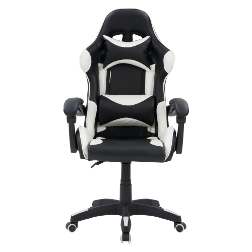 CorLiving Ravagers Comfortable Ergonomic Adjustable Gaming Chair, Black and White