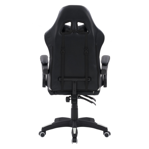 CorLiving Ravagers Comfortable Ergonomic Adjustable Gaming Chair, Black and White