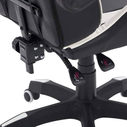 CorLiving Ravagers Comfortable Ergonomic Adjustable Gaming Chair, Black and White