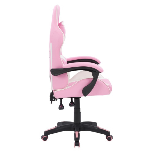 CorLiving Ravagers Comfortable Ergonomic Adjustable Gaming Chair, Pink and White