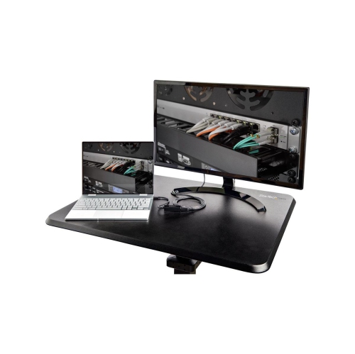 Startech Mobile Standing Desk-Portable Sit Stand Ergonomic Height Adjustable Cart on Wheels -