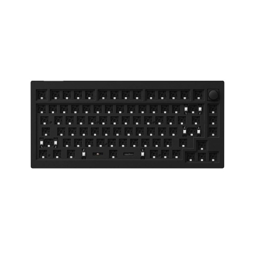 Keychron V1 Hotswap Mechanical Keyboard - RGB - Carbon Black - with Knob -Barebones 75% Layout - Windows Mac OS