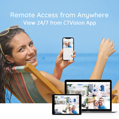 CTVISION 4K Wired Audio Security Camera System, 16 Camera Surveillance Kit Outdoor DIY Audio 4TB HDD Included for Home Business Security Camera System