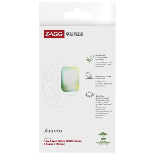 Protecteur d'écran de 45 mm Ultra Eco InvisibleShield de ZAGG pour Apple Watch