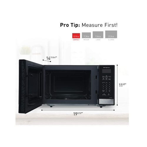 Panasonic 0,9 cu. Ft. Four à micro-ondes compact compact - acier inoxydable noir