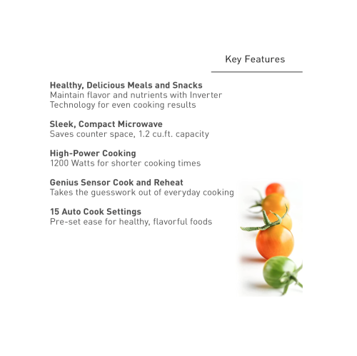 Panasonic 1.2 Cu. Ft. Countertop Inverter Microwave Technology and Genius Sensor - Black