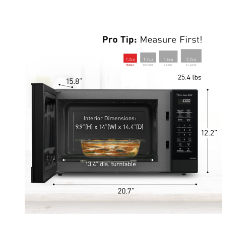 Panasonic 1.2 Cu. Ft. Countertop Inverter Microwave Technology and Genius Sensor - Black