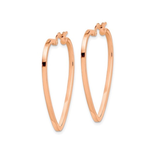 14K Rose-Pink Gold Heart Hoop Earrings