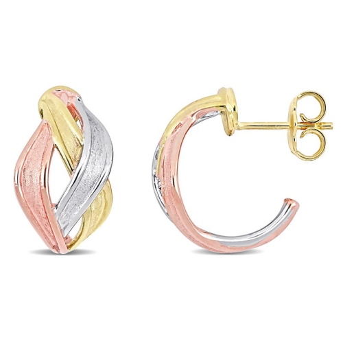 GEM AND HARMONY  18K Gold Swirl Button Earrings In Yellow