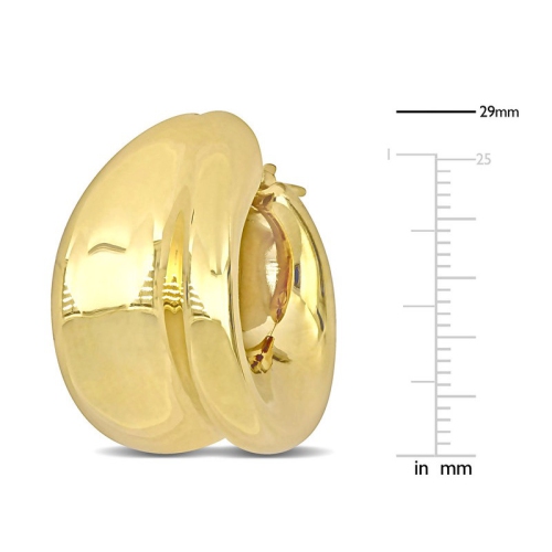 14K Yellow Gold Huggie Hoop Earrings