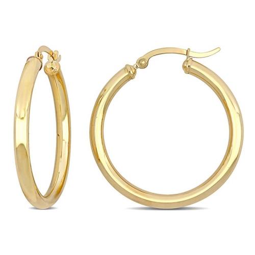 Boucles d'oreilles à cerceaux plates en or jaune 10k