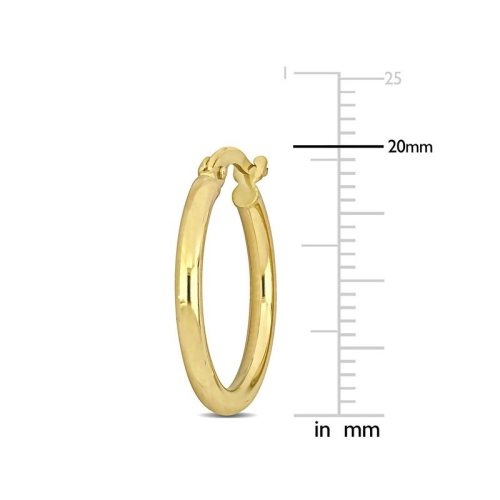 14K Yellow Gold Polished Hoop Earrings