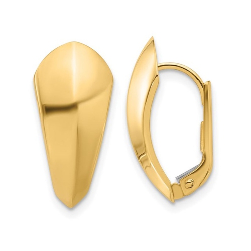 GEM AND HARMONY  14K Gold Polished Omega Back Earrings In Yellow