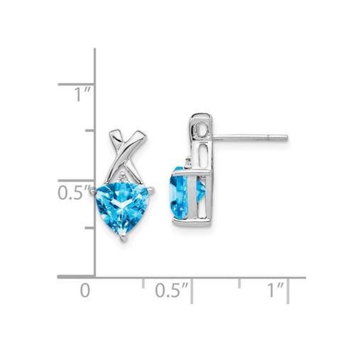 1.85 Carat Blue Topaz Criss-Cross Earrings in 14K White Gold