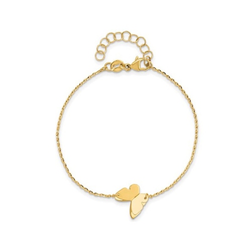 14K Yellow Gold Butterfly Charm Bracelet