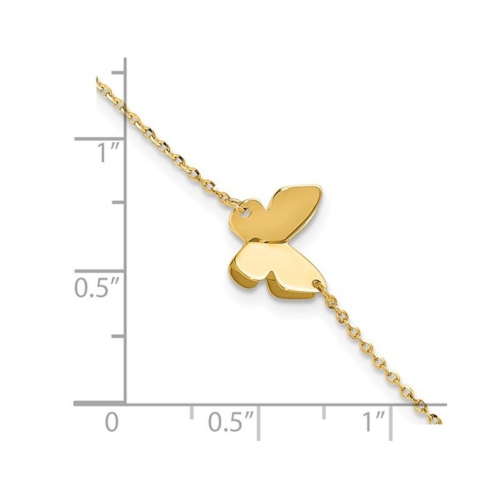 14K Yellow Gold Butterfly Charm Bracelet
