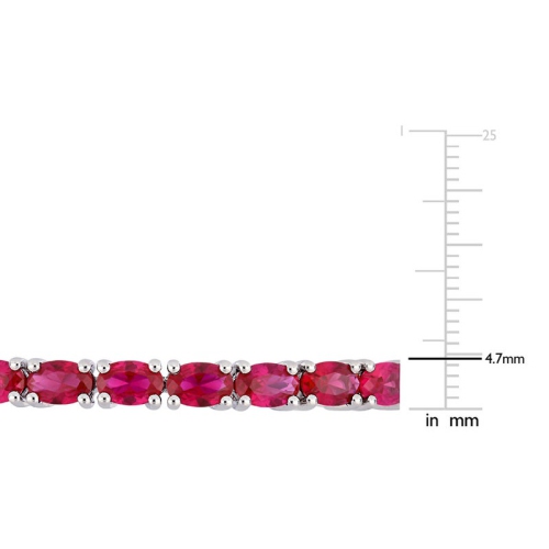 11 Carat Lab-Created Ruby Bracelet Bangle in Sterling Silver (7 Inches)