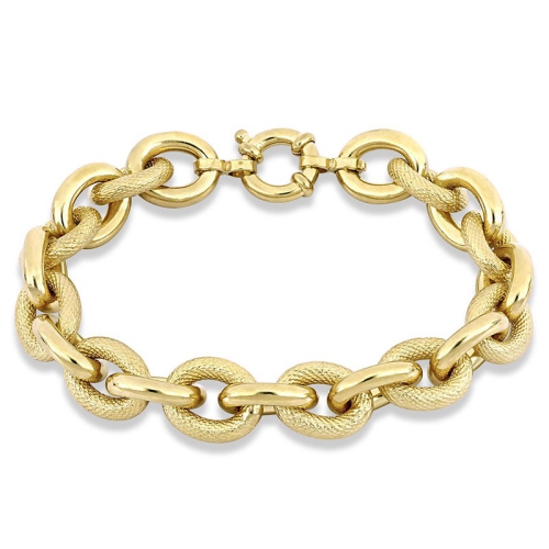 Oval Link Necklace in Yellow Plated Sterling Silver