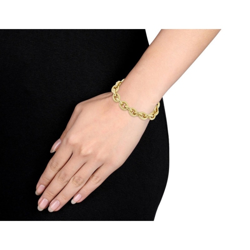 Oval Link Necklace in Yellow Plated Sterling Silver