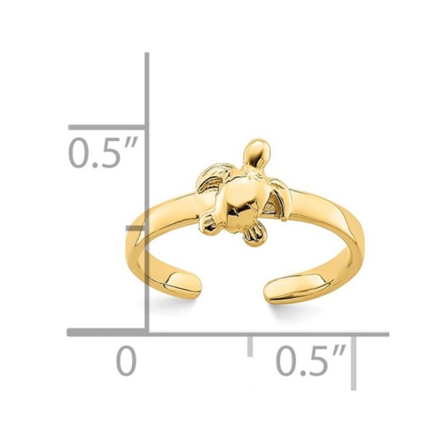 14K Yellow Gold Sea Turtle Toe Ring
