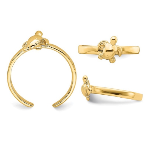 14K Yellow Gold Sea Turtle Toe Ring