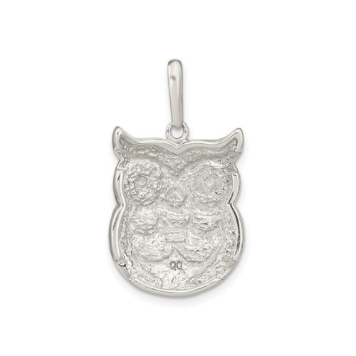 Mother of Pearl Owl Pendant Necklace in Sterling Silver with Chain