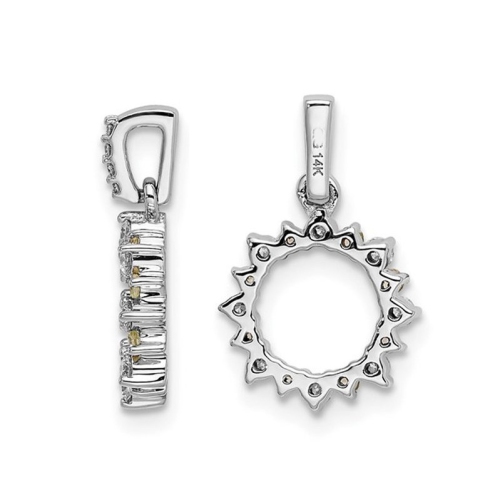 1/12 Carat Peridot Circle Pendant Necklace in 14K White Gold with Diamonds