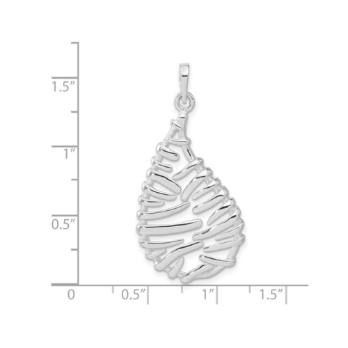 Sterling Silver Polished Teardrop Necklace Pendant with Chain