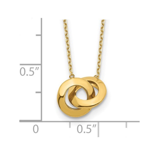14K Yellow Gold Interlocking Circle Necklace