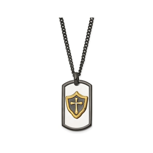 Mens Stainless Steel Hero Dog Tag Pendant Necklace with Chain
