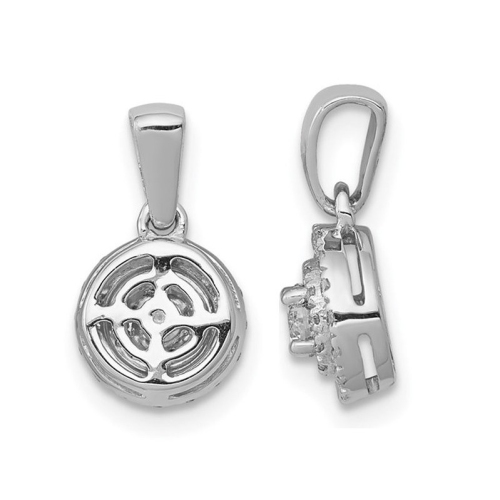 1/4 carat Diamond Halo Cluster Pendant Collier en or blanc 14K avec chaîne