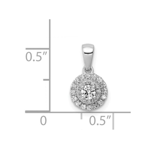 1/4 carat Diamond Halo Cluster Pendant Collier en or blanc 14K avec chaîne