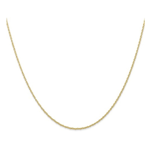 GEM AND HARMONY  18 Inches 10K Gold Carded Cable Rope Chain 0.70MM In Yellow