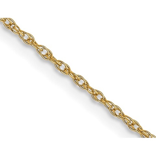 18 inches 10K Yellow Gold Carded Cable Rope Chain 0.70mm