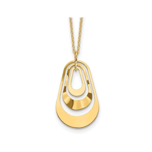 GEM AND HARMONY  14K Gold Polished Necklace With Chain In Yellow