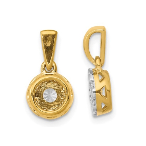 1/3 Carat Diamond Halo Cluster Pendant Necklace in 14K Yellow Gold with Chain