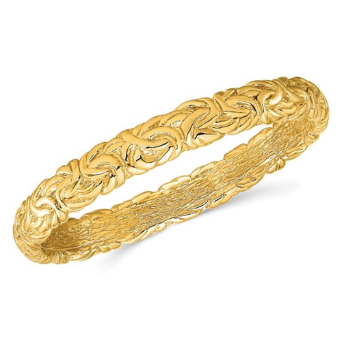 Sterling Silver Gold-tone Textured Bangle Bracelet