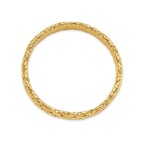 Sterling Silver Gold-tone Textured Bangle Bracelet