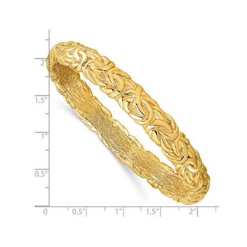 Sterling Silver Gold-tone Textured Bangle Bracelet