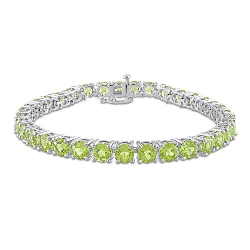 19.50 Carat Peridot Bracelet in Sterling Silver (7.25 Inches)