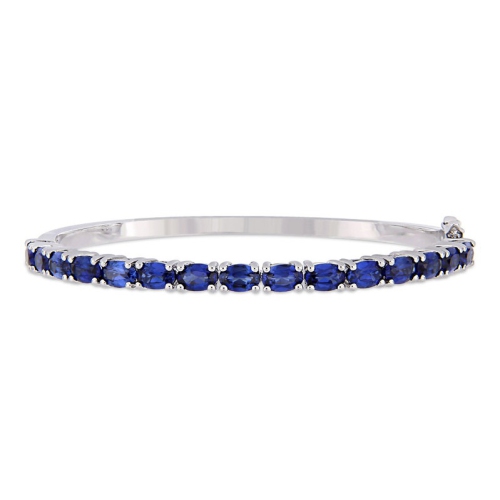 8,00 carat bracelet en saphir bleu cr???? en laboratoire ovale en argent sterling (7,50 pouces)